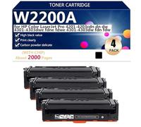 Cartucce di Toner Compatibili W2200A per HP Color LaserJet Pro 4201-4203cdn dn dw 4301 4303dwe fdne fdwe 4301 4303dw fdn fdw Stampanti, Trasparenti e Resistenti,4*Black