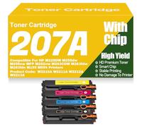Cartucce di toner compatibili W2210A W2211A W2212A W2213A 207A Nero Giallo Magenta Ciano Toner per HP M225DW M255dw M255nw MFP M282nw M283CDW M283fdw M283fdn M155 M554,4Pack-207A