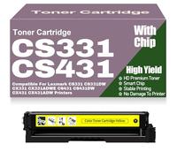 Cartucce di toner CX331 CX431 CS331 CS431 con chip 20N20C0 20N20K0 20N20M0 20N20Y0 compatibili per Lexmark CS331 CS331DW CX331 CX331ADWE CS431 CS431DW CX431 CX431ADW,Yellow-CS331