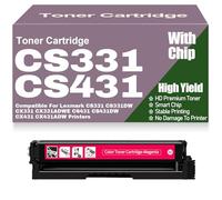 Cartucce di toner CX331 CX431 CS331 CS431 con chip 20N20C0 20N20K0 20N20M0 20N20Y0 compatibili per Lexmark CS331 CS331DW CX331 CX331ADWE CS431 CS431DW CX431 CX431ADW,Magenta-CS331