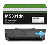 Cartucce Di Toner MS331dn Di Ricambio Per Lexmark 55B2000 55B2H00 55B2X00 Funzionano Con Stampanti Lexmark MS331dn MX331adn MS431dn MS431dw MX431adn MX431adw MX432adwe,Black-3000 Pages