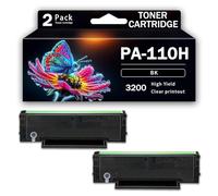 Cartucce di toner PA-110H compatibili con chip Cartuccia di toner nero ad alta capacità per Pantum P1000 P1050 P2000 P2010 P2050 M5000 M50005 M6000 M6005N Stampante laser Copiatrice,Black-2PCS