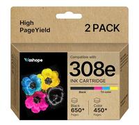 Cartucce d'inchiostro 308e nero e a colori compatibili per HP 308 308e cartucce d'inchiostro per HP Envy 6122e 6532e 6520e 6132e 6530e 6120e 6558e DeskJet 4310 4320 4322 (confezione da 2)