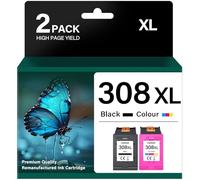 Cartucce d'inchiostro 308XL nero e colore ad alta resa, compatibili con HP 308 HP308, confezione combinata per stampanti HP Envy 6122e, 6532e, 6520e, 6132e, 6530e, 6120e, 6110e, 6558e, 6110e, 6130e