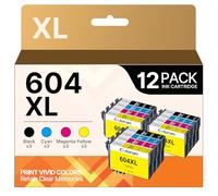 Cartucce d'inchiostro 604XL compatibili con Epson 604 XL per Epson Expression Home XP2200 XP2205 XP3200 XP3205 XP4200 XP4205 Workforce WF-2910DWF WF-2930DWF WF-2935DWF WF-2950DWF (confezione da 12)