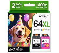 Cartucce d'inchiostro 64XL compatibili con stampanti HP Ink 64 Black and Color 64XL Ink Combo Work with Envy Photo 7855 7858 7155 7120 7800 6252 6255 7158 7100 7164 Tango Series Printer