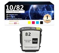 Cartucce D'inchiostro 82 Compatibili per HP C4844A CH565A C4911AC4912A C4913A Cartuccia D'inchiostro Compatibile per HP Designjet 500 800 Stampanti,Black