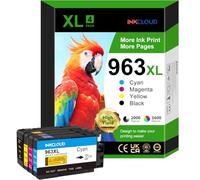 Cartucce d'inchiostro 963XL Multipack compatibili con HP 963XL 963 XL per OfficeJet Pro 9010 9012 9013 9014 9015 9020 9022 9016 9018 9019 9023 9025 9026 9028 High Resa (4-Pack, nero/ciano/magenta