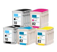 Cartucce d'inchiostro compatibili HP10/82, confezione da 23