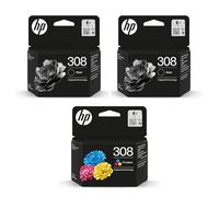 Cartucce d'inchiostro originali HP 308 nero e 308 a colori, confezione combinata