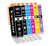 Cartucce d'inchiostro PGI-580 XXL CLI-581 XXL Compatibili per Canon 580 581 Pb per Pixma TS8150 TS8151 TS8152 TS8250 TS8251 TS8252 TS8350 TS8350a TS8351 TS8351a TS8352 TS9150 TS9155, 6-Pack