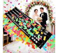 Cartucce Elettriche per Cannone di Coriandoli, Confezione da 26/50 Coriandoli Multicolori per Matrimoni ed Eventi, Nastro di Carta da 31,5 pollici Compatibile con Macchine a 2 e 4 Colpi Colored 26PCS