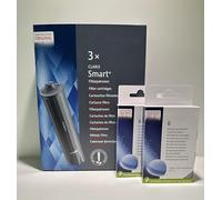 Cartucce filtranti 3 pezzi e pastiglie per la pulizia, 12 pezzi, compatibili con Jura Claris Smart+ Original