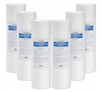 CARTUCCE FILTRO FILTRAZIONE ACQUA KIT FILTRI 10" SEDIMENTI PP 254mm UNIVERSALI SPUGNA COMPATIBILI DEPURATORI OSMOSI INVERSA ADDOLCITORE PURIFICATORE CASA (6, 6 Pezzi (PP))