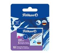Cartucce Pelikan ECO Km5 per roller e sferografiche Twist. 2 confezioni da 5 pezzi in blister, Blu