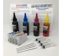 INCHIOSTRO KIT CARTUCCE RICARICABILI COMPATIBILI PER EPSON TIPO CARTUCCIA 502XL 502, SOSTITUISCE KIT ORIGINALE MULTIPACK COMPATIBILE STAMPANTE WF-2860DWF WF-2865DWF XP-5100 XP-5105 AUTO RESET