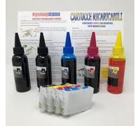 CARTUCCE RICARICABILI + INCHIOSTRO 250ML A 1000 ML PER EPSON 16XL WF2520NF