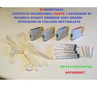 CARTUCCE RICARICABILI PER EPSON T0715 715 711-712-713-714 AUTO RESET