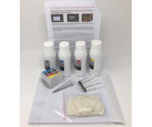 CARTUCCE RICARICABILI PIENE AUTO RESET + 1000 ML INCHIOSTRI PER EPSON EXPRESSION HOME XP-252 XP-255 XP-257 XP-352 XP-355 XP-452 XP-455 + 50 FOGLI CARTA FOTO 150 GRAMMI