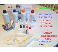 CARTUCCE RICARICABILI PRONTO USO 18XL PER EPSON XP-30 + 1 LITRO COLORI RICARICA