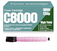 Cartucce toner a colori compatibili C8000 106R04050, 106R04051, 106R04052 e 106R04053, ad alta capacità, per Xerox Versalink C8000 Stampanti,Magenta-C8000