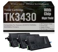 Cartucce toner ad alta capacità PA5500x MA5500ifx TK3430 Cartuccia toner nero con chip ad alta capacità Compatibile per Kyocera ECOSYS PA5500x MA5500ifx 25.000 pagine,TK3430-3PC