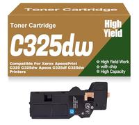 Cartucce toner C325 (K/C/M/Y) Nero Ciano Magenta Giallo per Xerox Fujifilm Apeos, compatibili ad alta capacità e alta capacità per Xerox Fujifilm Apeos C325 C325dw C325df C325dw,C325dw-Cyan
