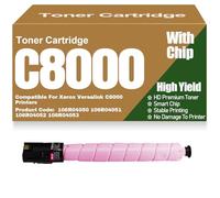 Cartucce toner C8000 Sostituzione compatibile 106R04050 106R04051 106R04052 106R04053 Nero Giallo Magenta Ciano Toner ad alta capacità per Xerox Versalink C8000 Stampanti,Magenta-C8000