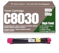 Cartucce toner C8030 C8035 C8045 C8055 C8070 Nero Giallo Magenta Ciano Toner per Xerox, Alta capacità Compatibile per Xerox C8030 C8035 C8045 C8055 C8070 Stampanti,Magenta-C8030