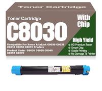 Cartucce toner C8030 C8035 C8045 C8055 C8070 Nero Giallo Magenta Ciano Toner per Xerox, Alta capacità Compatibile per Xerox C8030 C8035 C8045 C8055 C8070 Stampanti,Cyan-C8030