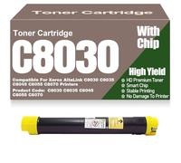 Cartucce toner C8030 C8035 C8045 C8055 C8070 Nero Giallo Magenta Ciano Toner per Xerox, Alta capacità Compatibile per Xerox C8030 C8035 C8045 C8055 C8070 Stampanti,Yellow-C8030