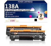 Cartucce Toner Compatibili 138X per HP LASERJET 3001DW 3001DWE 3101FDW 3101DFWE Stampanti, Trasparente e Resistente,2*Black