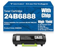 Cartucce toner compatibili 24B6888 con chip, ad alta capacità e ad alta resa, adatte per Lexmark M1242 XM1242 Stampanti,24B6888-1PC