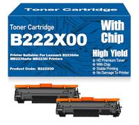 Cartucce toner compatibili B222X00 con chip, ad alta capacità e ad alta resa, adatte per Lexmark B2236dw MB2236adw MB2236i Stampanti,B222X00-2PC