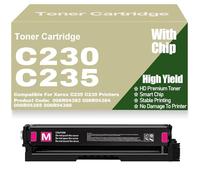 Cartucce toner compatibili C230 006R04383 006R04384 006R04385 006R04386 Nero Giallo Magenta Ciano Toner ad alta capacità per Xerox C235 C230 Stampanti con chip,Magenta-C230