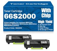 Cartucce toner compatibili nere ad alta capacità 66S2000 per Lexmark MS531dw MS631dw MS632dwe MX532adwe MX632adwe Stampanti con chip,66S2000-2PC