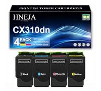 Cartucce Toner Compatibili per Lexmark CX510de CX510dhe CX410e CX410de CX410dte CX310n CX310dn Stampanti, Cartuccia Toner Ad Alta Capacità 80C2SK0 80C2SC0 80C2SM0 80C2SY0,4 Colors-1 Pack