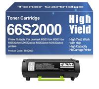 Cartucce toner compatibili per MS531dw e MS631dw 66S2000 Toner nero per Lexmark MS531dw MS631dw MS632dwe MX532adwe MX632adwe Stampanti Alta capacità con chip,66S2000-1PC