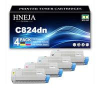 Cartucce Toner Compatibili per OKI C824n C824dn C834nw C834dnw C835dnw C835dnwt C844dnw Stampante, 46861308 46861307 46861306 46861305 Cartuccia Toner Ricambio,4 Colors-1 Pack