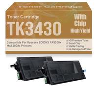 Cartucce toner compatibili TK3430, nero, ad alta capacità, ad alta resa per Kyocera ECOSYS PA5500x MA5500ifx Stampanti 25.000 pagine,TK3430-2PC