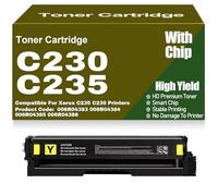 Cartucce toner con chip C230 compatibili 006R04383 006R04384 006R04385 006R04386 Toner ad alta capacità per Xerox C235 C230 Stampanti,Yellow-C230