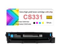 Cartucce Toner CS331 Compatibili per Stampanti Multifunzione per Lexmark CS331 CS431 CX331 CX431 CS331dw CX331adwe CS431dw CX431adw, 1500 Pagine (Con Chip),Cyan-1 set