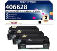 Cartucce Toner di Ricambio 406628 Compatibili per Ricoh AFICIO SP6330N e Lanier SP6330N Stampanti (con Chip),Black-3 pack