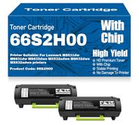 Cartucce toner nero ad alta capacità MS632dwe compatibili con chip 66S2H00 per Lexmark MS531dw MS631dw MS632dwe MX532adwe MX632adwe Stampanti,66S2H00-2PC