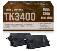 Cartucce toner nero TK3400 ad alta capacità Alta capacità Compatibile per Kyocera ECOSYS PA4500x MA4500x MA4500ix MA4500fx MA4500ifx Stampanti con chip,TK3400-2PC