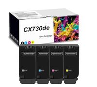 Cartucce Toner Per Lexmark CX730de 71C2HK0 71C2HC0 71C2HM0 71C2HY0 Compatibili Con Lexmark CS730de CS735de CX730de CX735adse CX737adzse (10500-22000 Pagine, Con Chip),4 Colors-1 Set