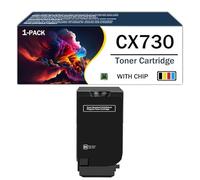 Cartucce toner premium CX730 con chip ad alta capacità per stampanti multifunzione Lexmark serie CS730de, CS735de, CX730de, CX735adse, CX737adzse, ideali per ufficio,Black-Low Yield