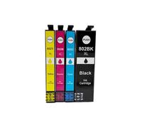 Cartuccia 802XL, Compatibile con Epson WF-4720 | Opzioni set 1/2/4, etichette a colori trasparenti, facile sostituzione, fornitura stampante(T802-4Color-4 Set)