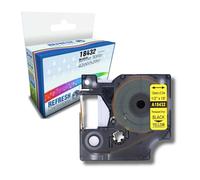 Cartuccia a nastro compatibile Dymo 18432 nero su giallo 12 mm (S0718450)
