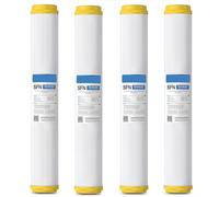 Cartuccia addolcitore d'acqua in resina cationica 20" x 2,5", filtro per acqua ricambio 4 pezzi, per sistemi filtraggio dell'acqua standard 20 pollici per tutta la casa